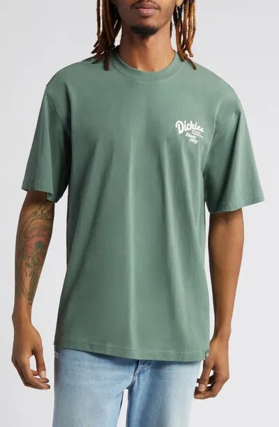 Dickies Raven Cotton Graphic T-shirt In Grün