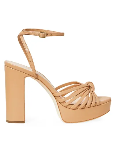 Loeffler Randall Rivka Metallic Knot Platform Sandals In Dune