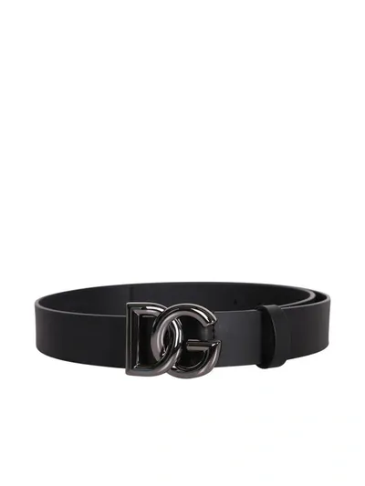 Dolce & Gabbana Black Leather Belt