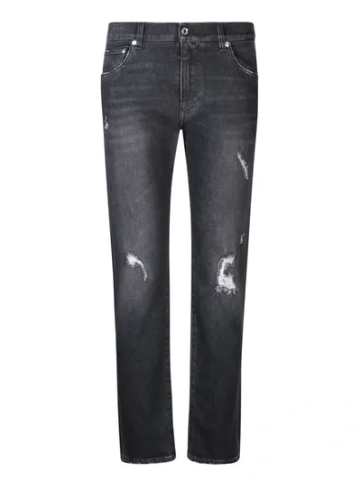 Dolce & Gabbana Slim Fit Dark Blue Jeans In Black