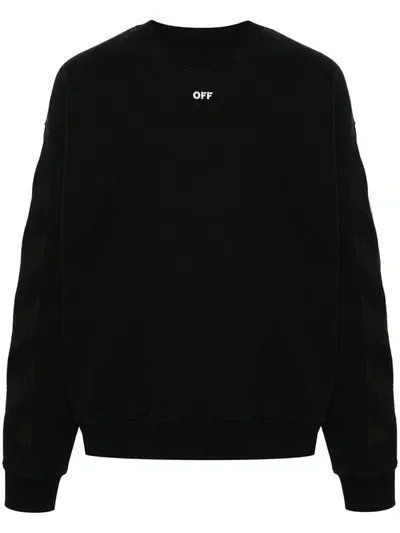 Off-white Diagonal Striped Sweatshirt In Black