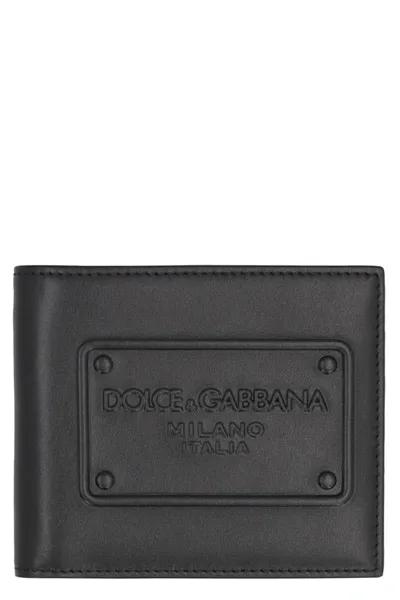 Dolce & Gabbana Calf Leather Wallet In Black