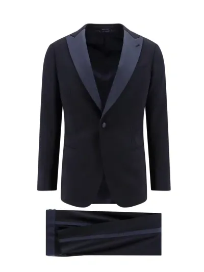 Giorgio Armani Icon Soho Slim Fit Virgin Wool Tuxedo In Blue