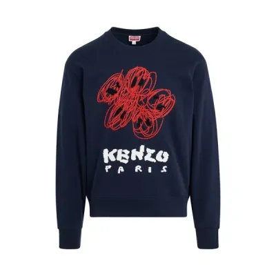 Kenzo Drawn Varsity Classic Sweatshirt In Blue