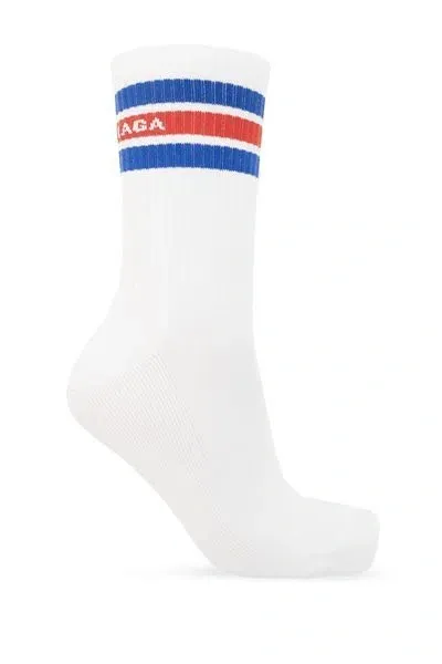 Balenciaga Cotton Socks In Blue/white