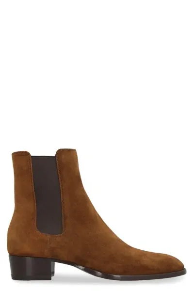 Saint Laurent Wyatt Chelsea Boot In Land