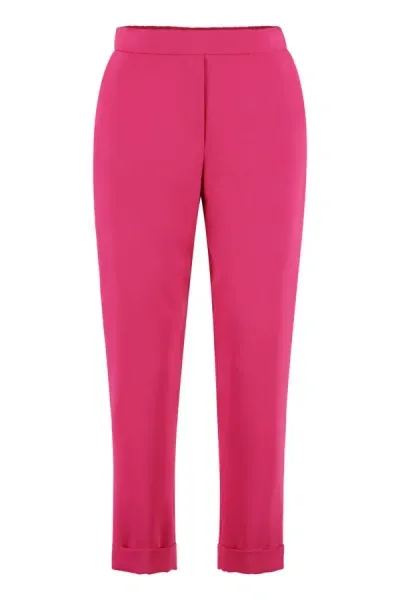 P.a.r.o.s.h . High Waist Straight Leg Trousers In Fuchsia