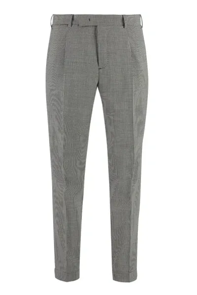 Pt01 Virgin Wool Trousers In White