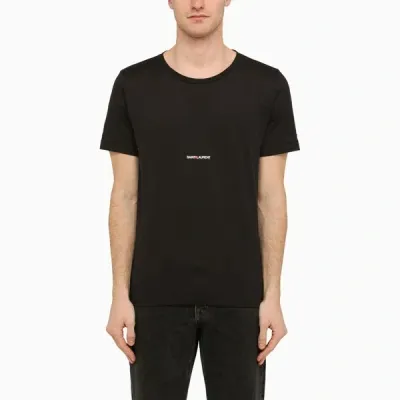 Saint Laurent Black Logo-print Crewneck T-shirt