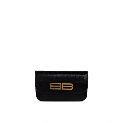 Balenciaga Gossip Chain Clutch Bag In Black