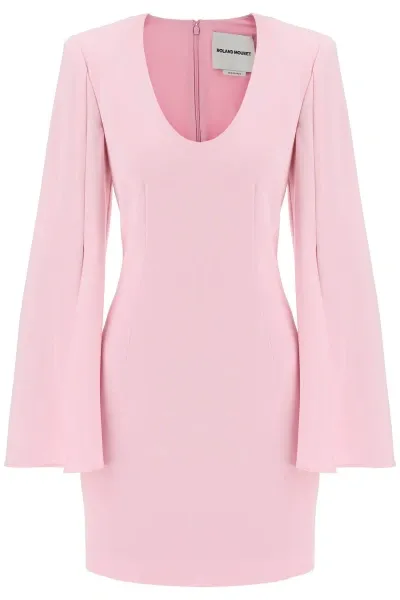 Roland Mouret Mini Abito Con Maniche A Mantella In Pink