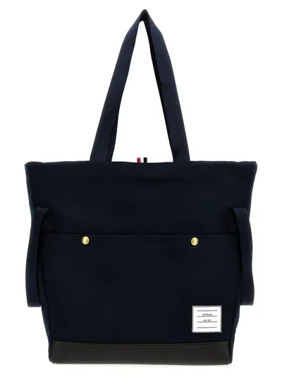 Thom Browne Snap Pocket Tote Bag In Blue