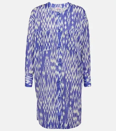 Eres Hurricane Printed Cotton Shirt Dress In Purple