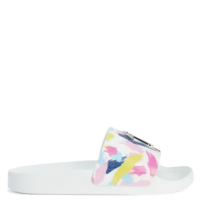 Giuseppe Zanotti Brett Brushstroke-print Slides In Multi