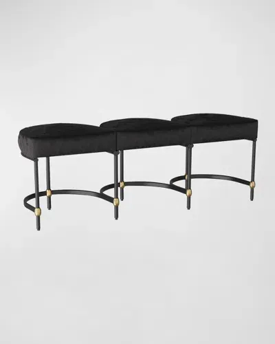 Arteriors Blaire 3-seat Hair On Hide Bench - 55" In Black