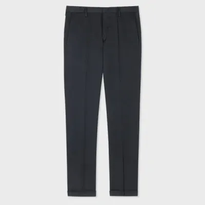 Paul Smith Slim-fit Dark Navy Cotton-stretch Chinos In Blue