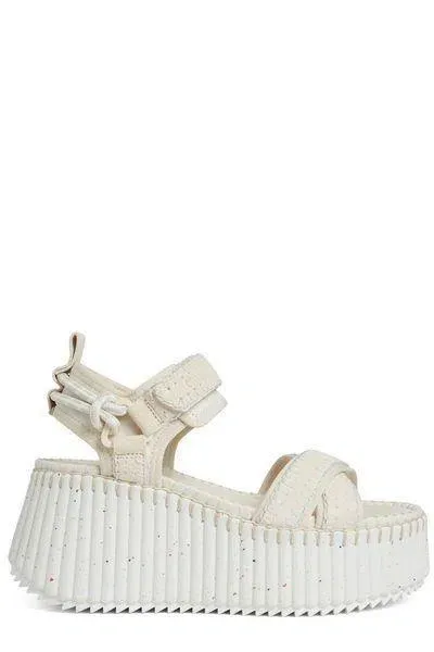 Chloé Nama Platform Sandals In White