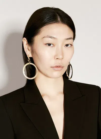 Saint Laurent Women Cassandre Pendant Hoop Earrings In Gold