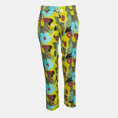 Pre-owned Etro Multicolor Floral Printed Cotton Trousers S