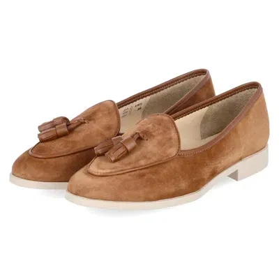 Pre-owned Brunate Damen Slipper Braun Rauleder