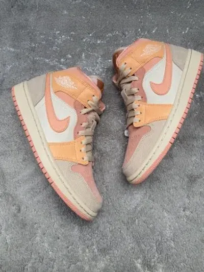 Pre-owned Nike Jordan 1 Mid Apricot Orange Wmns Eu 38 38,5 39 40 Original Und Ungetragen