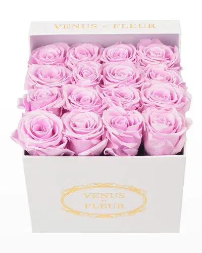 Venus Et Fleur Classic Small Square Rose Box In Lilac