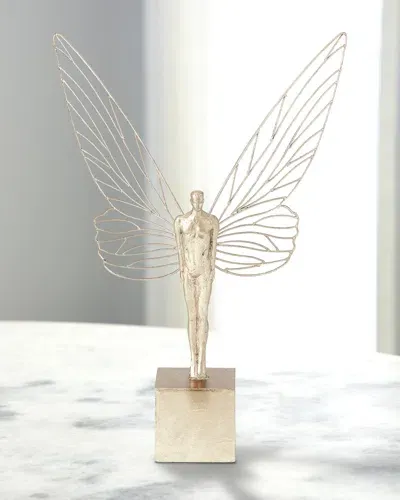 William D Scott Winged Man Sculpture In Silver