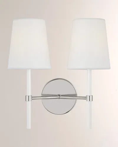 Visual Comfort Studio Monroe Double Sconce By Kate Spade New York In Polished Nickel