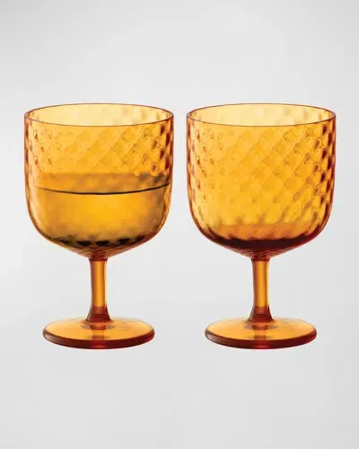 Lsa Dapple Wine Glass, Set Of 2 In Amber