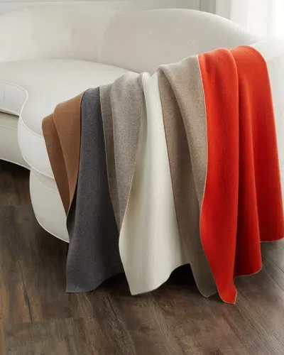 Sofia Cashmere Double-face Cashmere Throw In Orange/brown