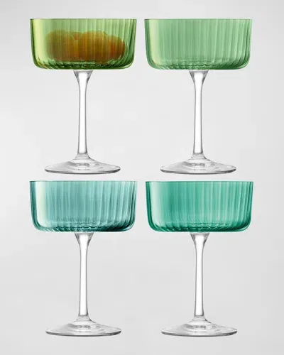 Lsa Gems Champagne/cocktail Glasses, Set Of 4 In Green