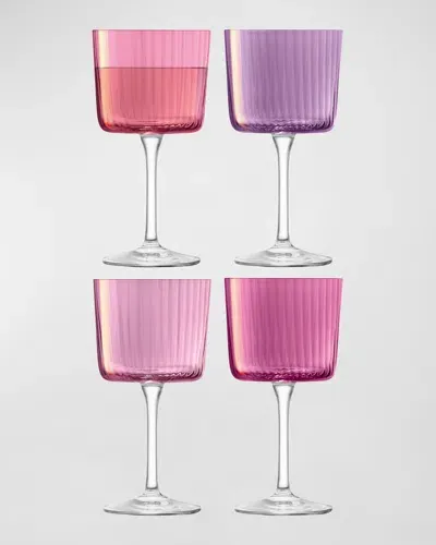 Lsa Gems Wine Glasses, Set Of 4 In Pink