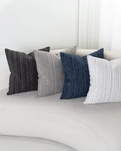 Elaine Smith Luxe Stripe Pillow, 20" Square In Charcoal