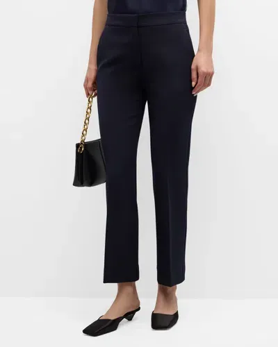 St John Straight-leg Ankle Stretch Crepe Suiting Pants In Dknv