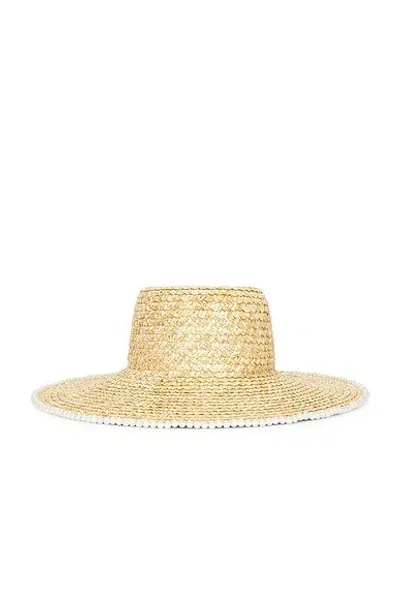 Lele Sadoughi Pearl Edge Straw Hat In Natural