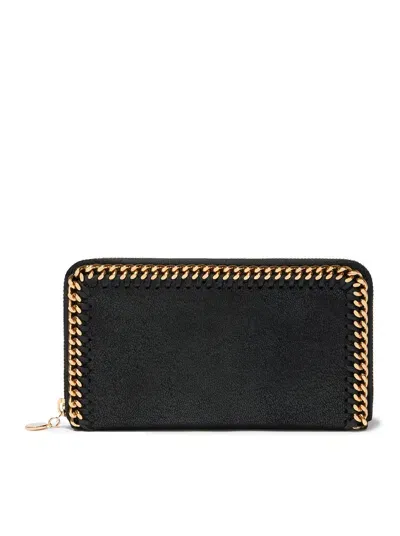 Stella Mccartney Falabella Zip Continental Wallet In Black