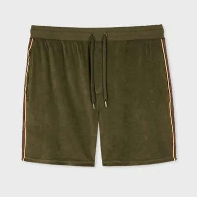 Paul Smith Khaki Towelling Lounge Shorts Green