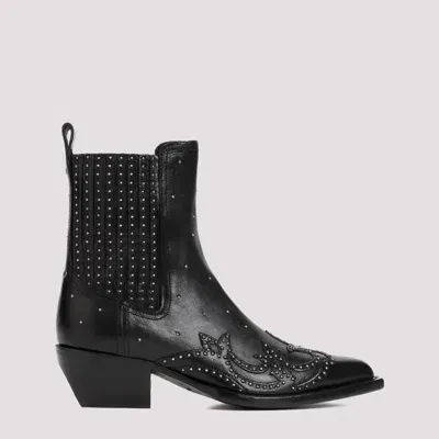 Golden Goose Black Debbie Cow Leather Beatles Boots