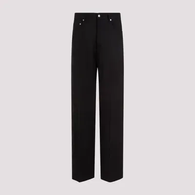 Rick Owens Black Geth Silk Wool Jeans In 09 Black