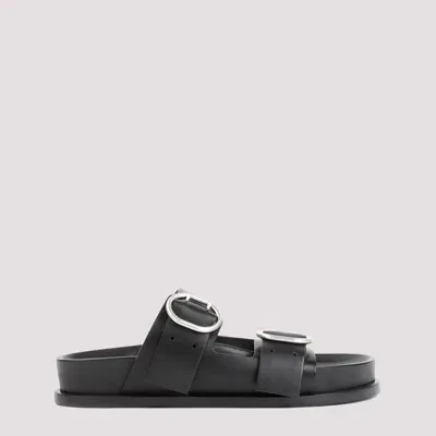 Jil Sander Black Leather Sandals