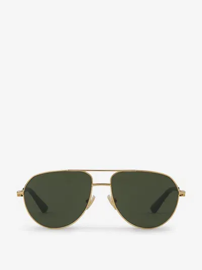 Bottega Veneta Eyewear Aviator Frame Sunglasses In Gray