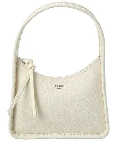 Fendi Mini Fendessence Logo Plaque Tote Bag In White