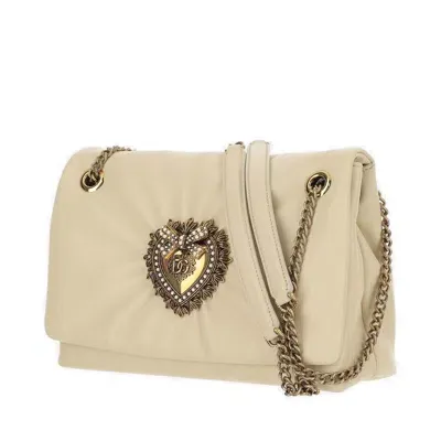 Dolce & Gabbana Devotion Soft Medium Shoulder Bag In White