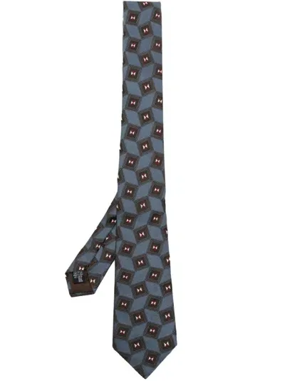 Giorgio Armani Woven Jacqard Tie In White