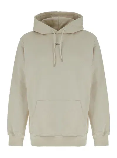 Drôle De Monsieur Beige Hoodie With Logo In Cotton Man In Neutrals