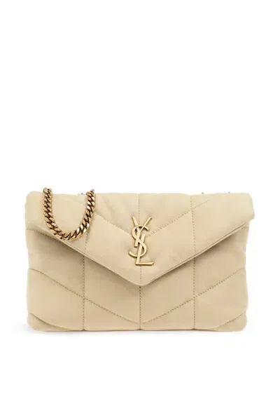 Saint Laurent Loulou Mini Shoulder Bag In Beige