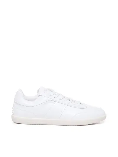 Tod's Tabs Sneakers In Leather In White