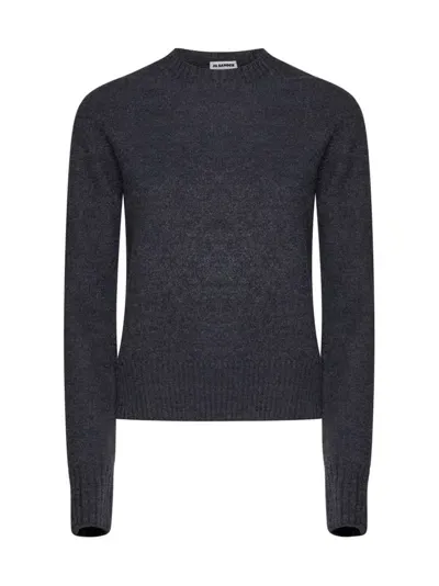 Jil Sander Crewneck Knitted Jumper In Grey