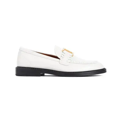 Chloé Marcie White Brushed Calf Leather Loafer