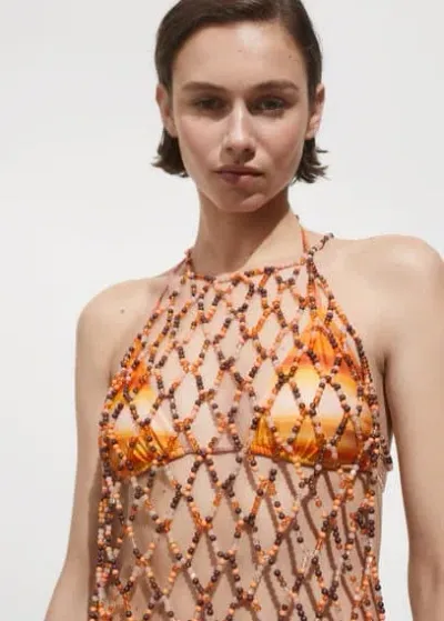 Mango Beaded Top Orange